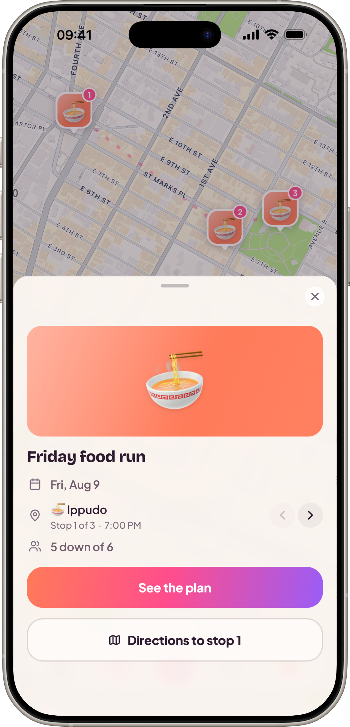 A food-run night mapped out stop by stop